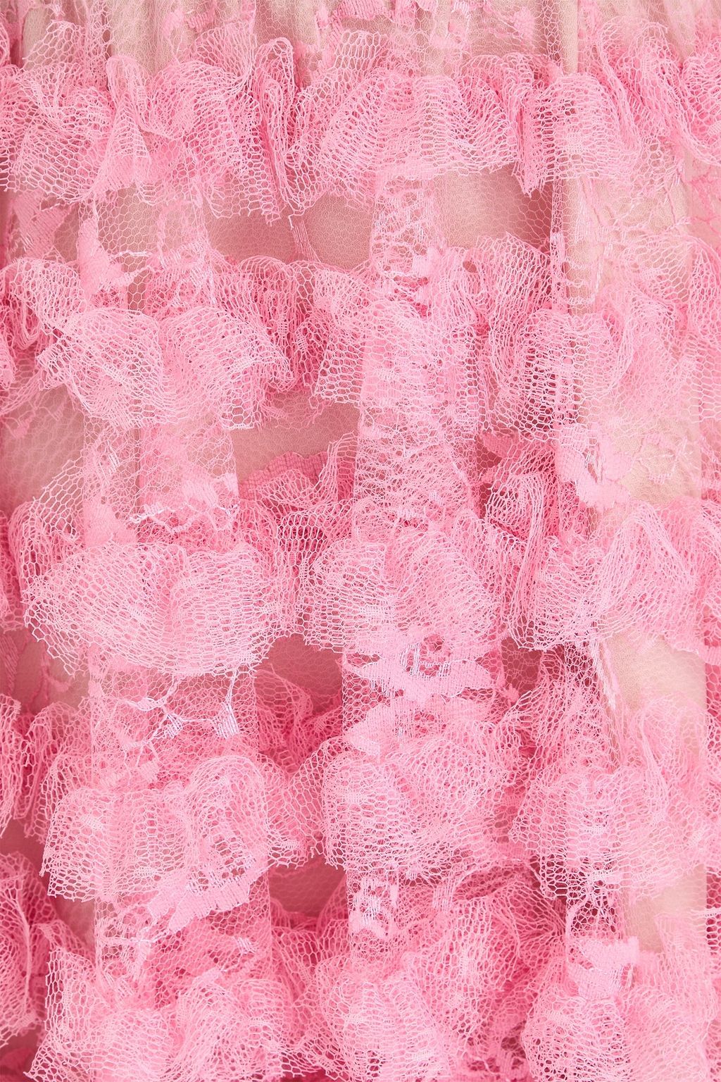 REDVALENTINO فستان قصير بطبقات متدرجة من الدانتيل