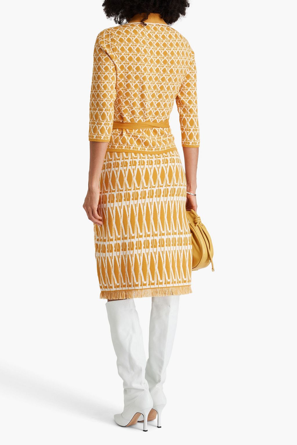 DIANE VON FURSTENBERG كارديغان Meara بتصميم ملتف وبحبكة جاكار
