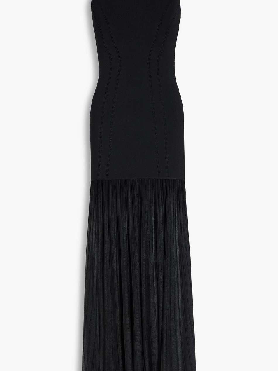 pointelle-knit maxi dress
