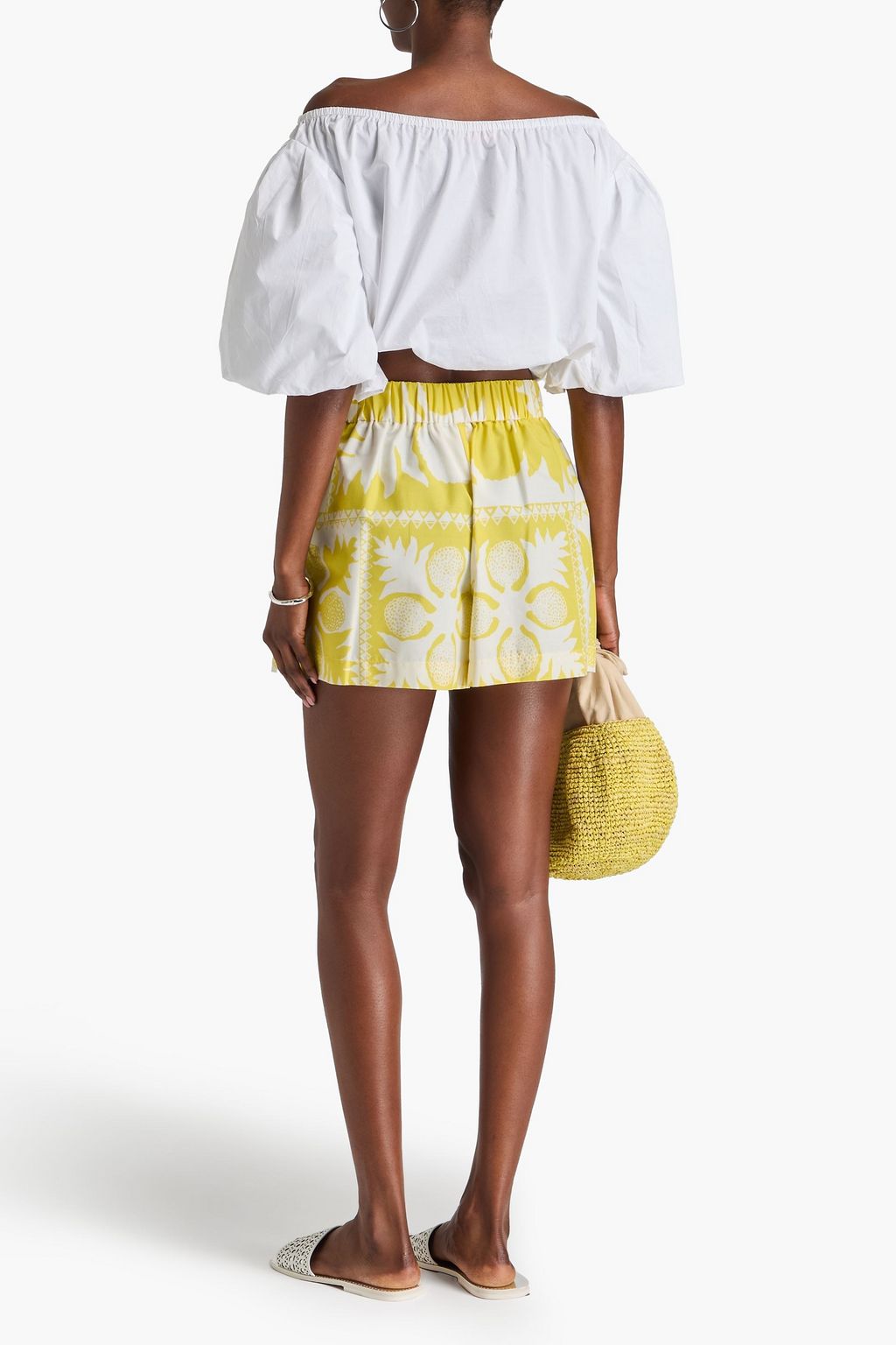 REDVALENTINO شورت من البوبلين مزين بطبعات