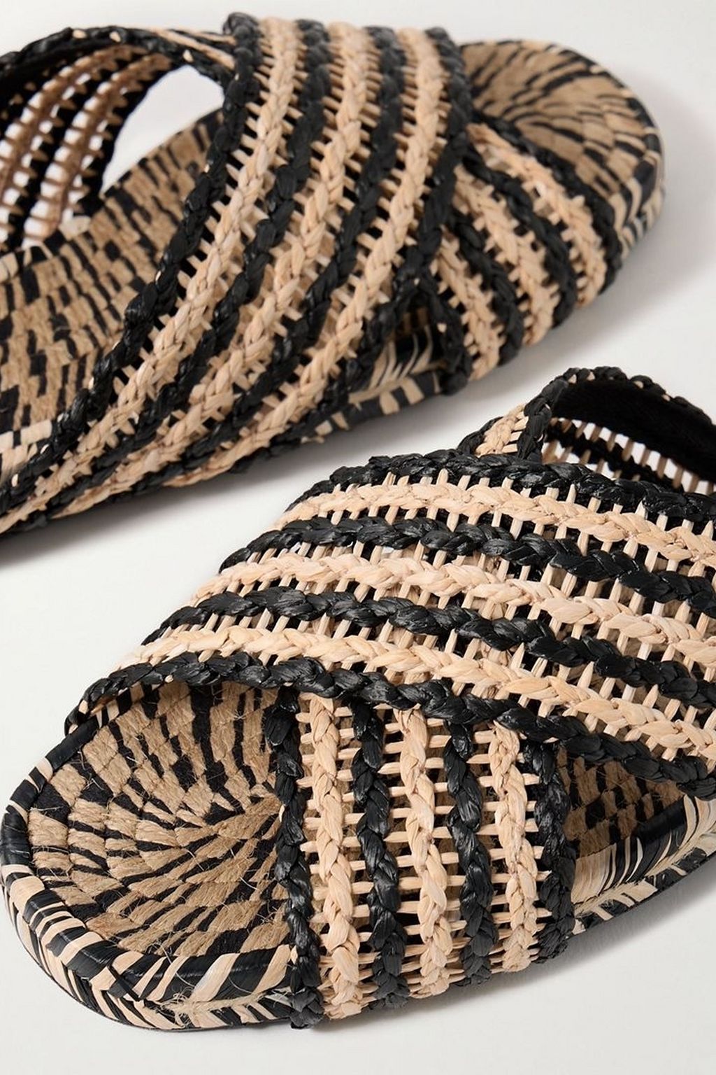 CASTAÑER Pat two-tone raffia slides