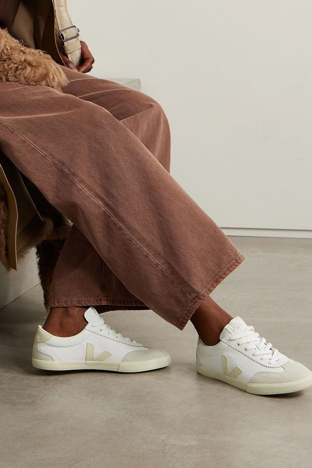 VEJA Volley suede and leather trimmed cotton canvas sneakers THE OUTNET
