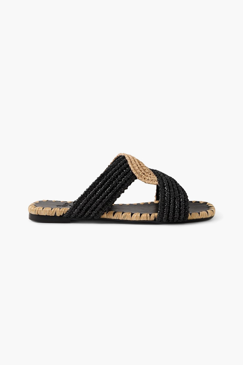 Castaã±er Prado Raffia Slides In Sand