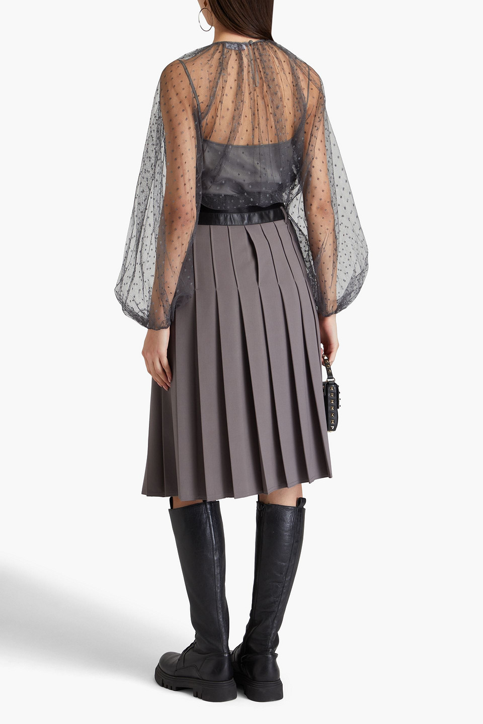 Redvalentino - Bluse Aus Point D'esprit - Grau - It 38 