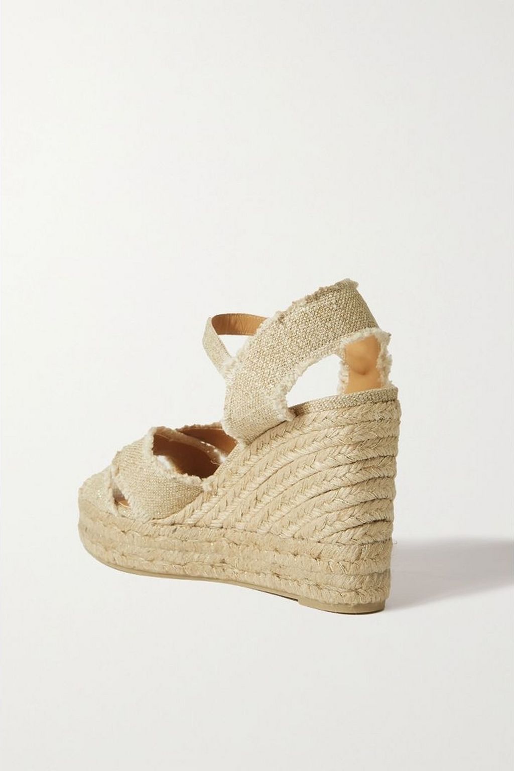CASTAÑER Bromelia 100 metallic canvas espadrille wedge sandals