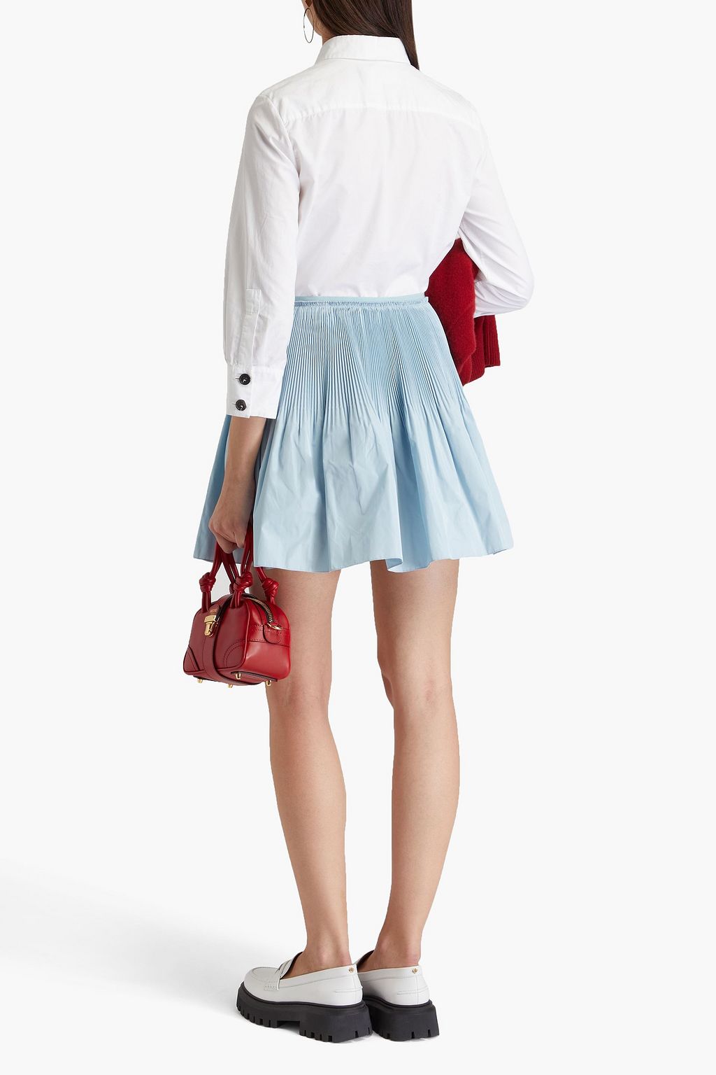 REDVALENTINO Pleated taffeta mini skirt