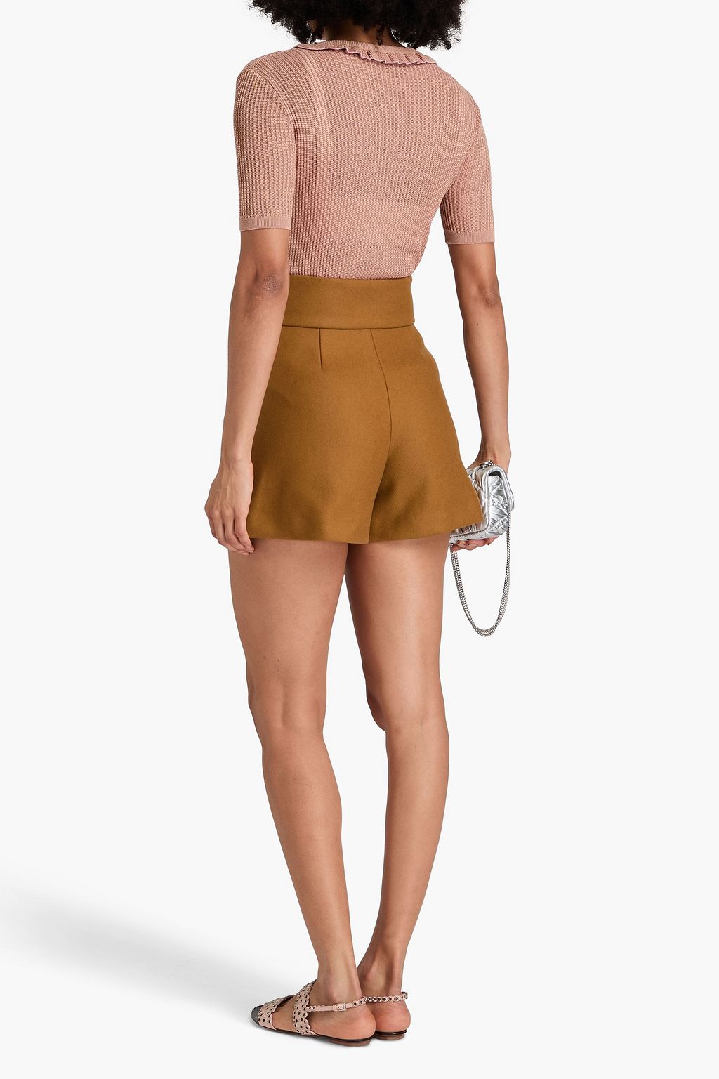 REDVALENTINO بلوزة من القطن المضلّع مزينة بكشاكش