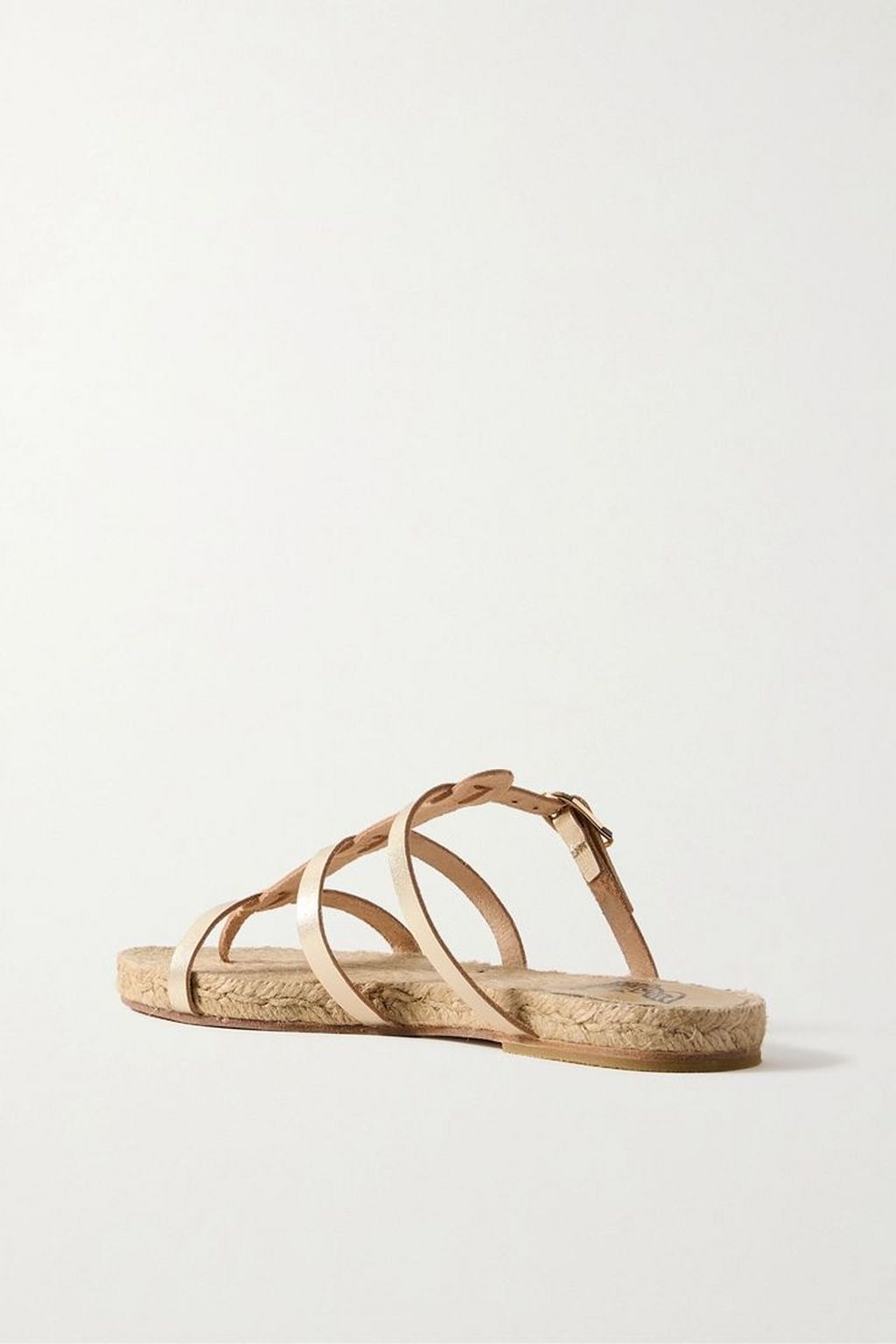 ANCIENT GREEK SANDALS X CASTAÑER Ancient Greek Sandals + صندل Milos من الجلد بلمعة معدنية