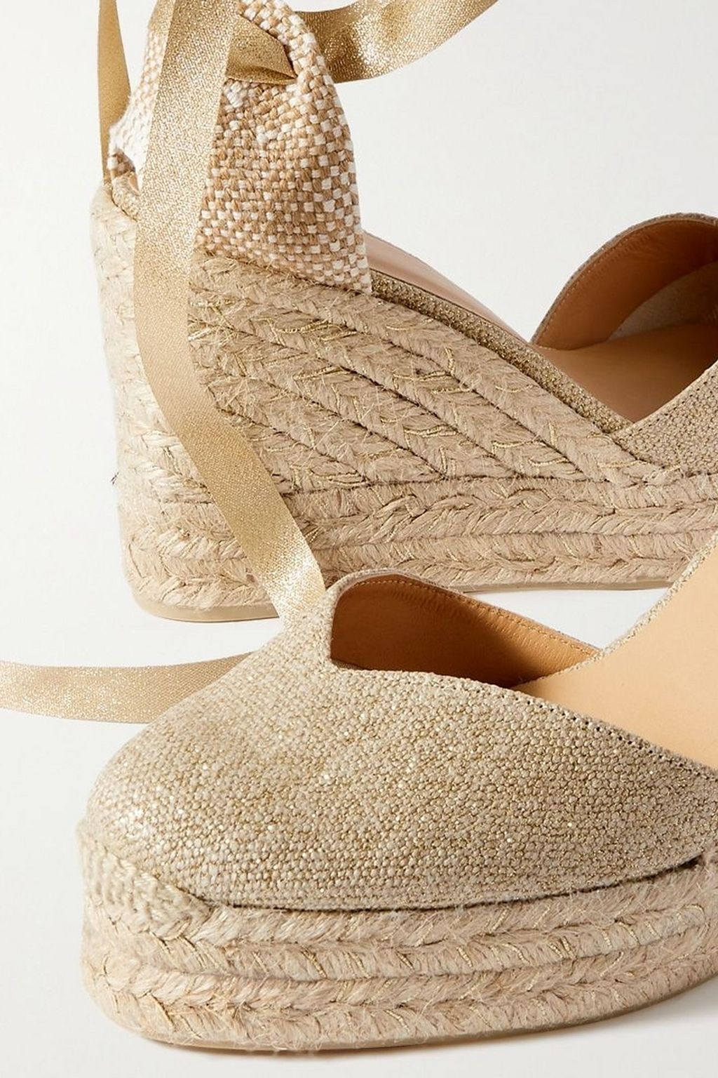 CASTAÑER Chiara 80 metallic canvas wedge espadrilles