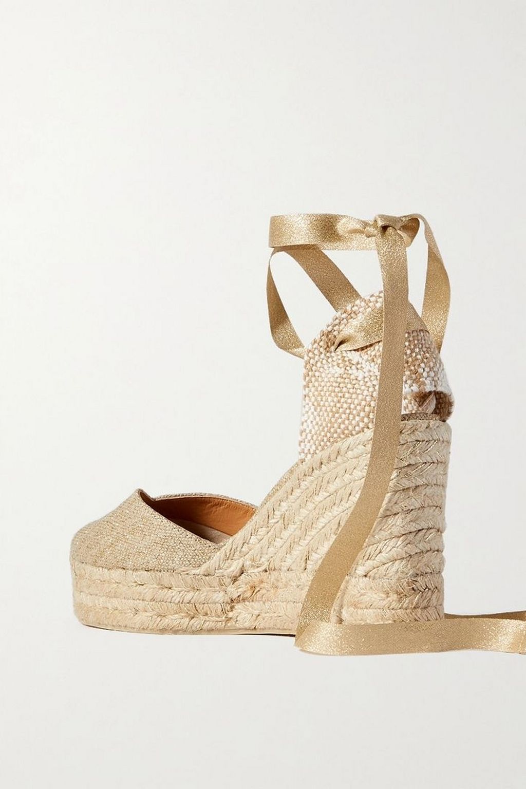 CASTAÑER Chiara 80 metallic canvas wedge espadrilles