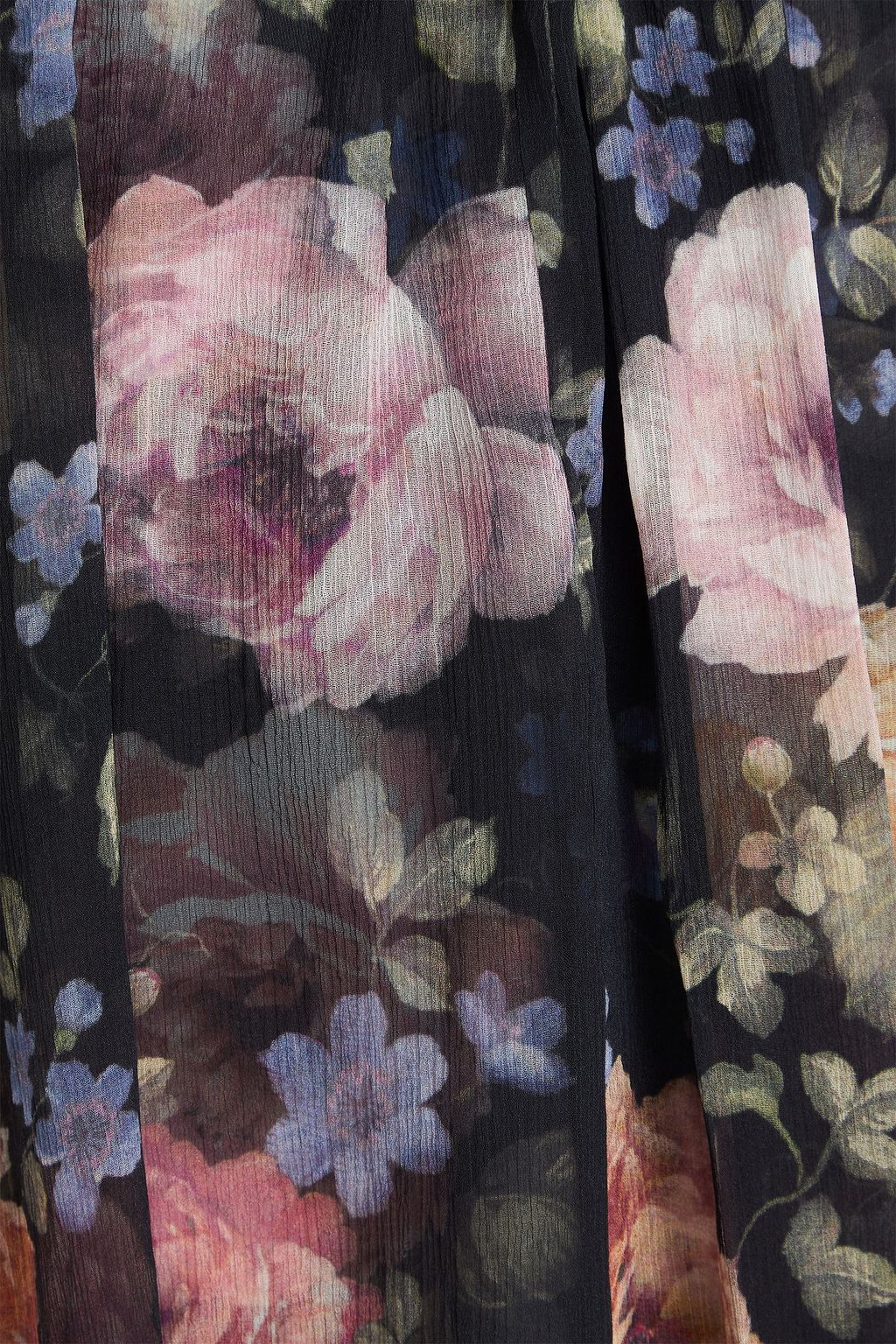 ZIMMERMANN Gathered floral-print silk-crepon top