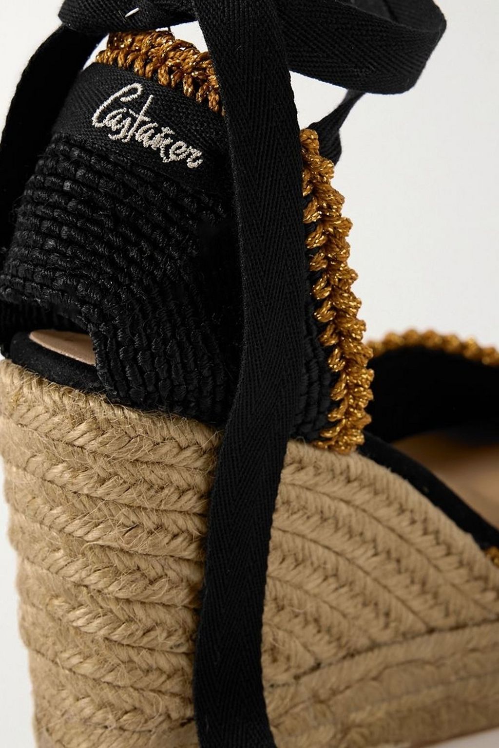 CASTAÑER Couer 80 Lurex-trimmed canvas wedge espadrilles