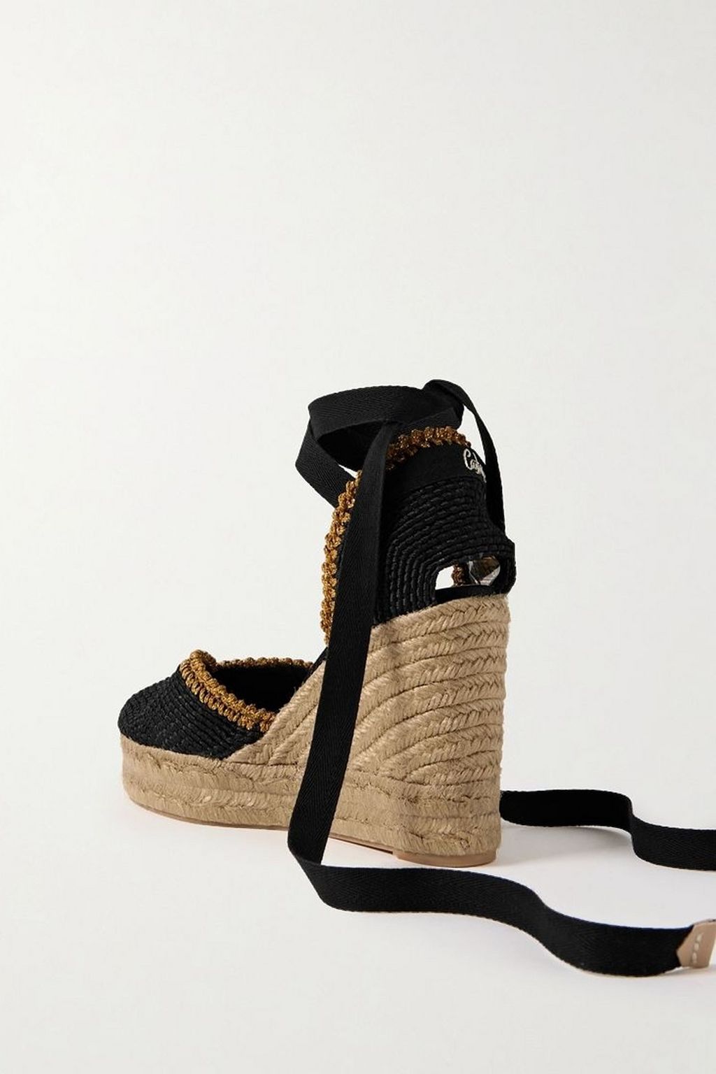 CASTAÑER Couer 80 Lurex-trimmed canvas wedge espadrilles
