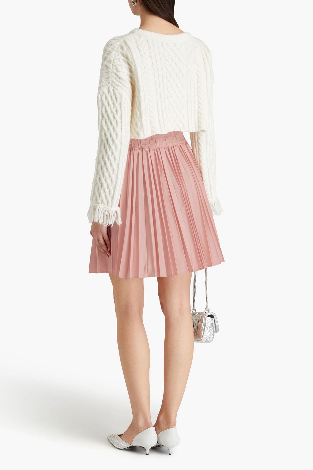 REDVALENTINO تنورة قصيرة من التفتا مزينة بكسرات