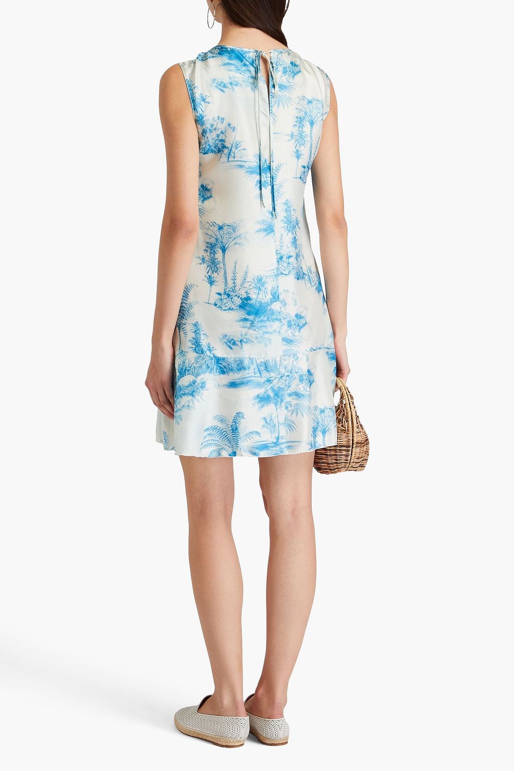 REDVALENTINO Printed silk-twill mini dress
