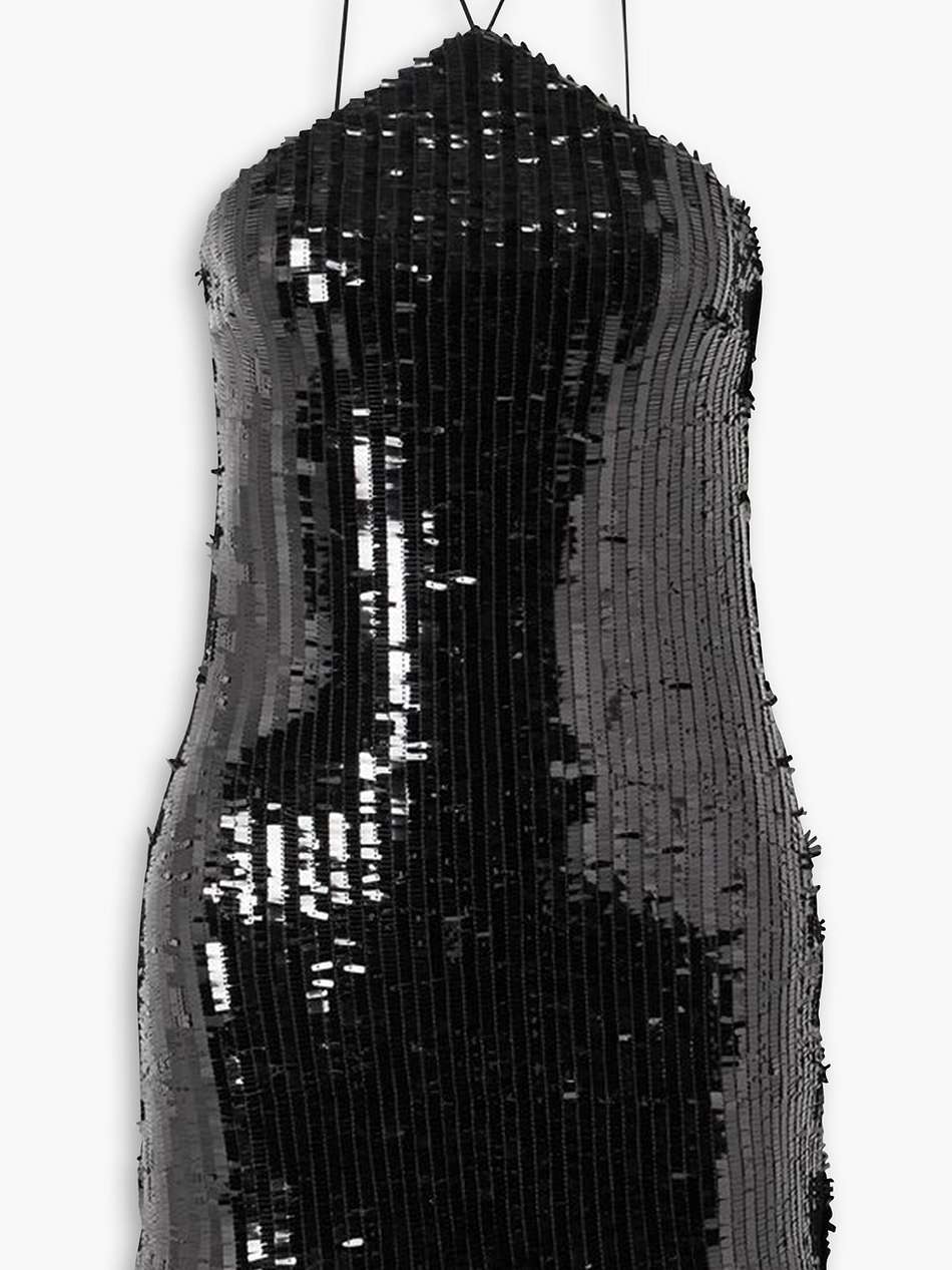 embellished tulle halterneck mini dress