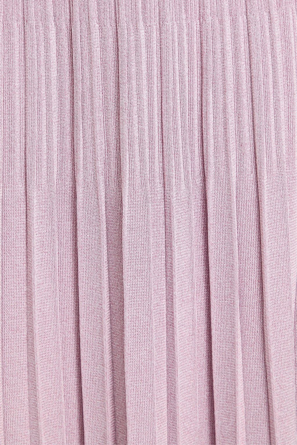 ZIMMERMANN Metallic ribbed-knit midi skirt