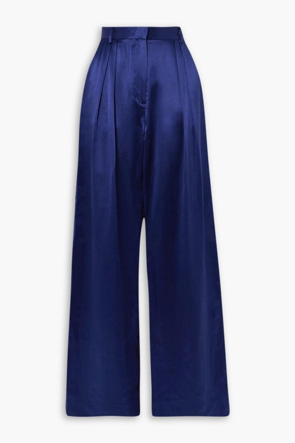 Michael Lo Sordo Boy Silk Wide-leg Pants In Navy