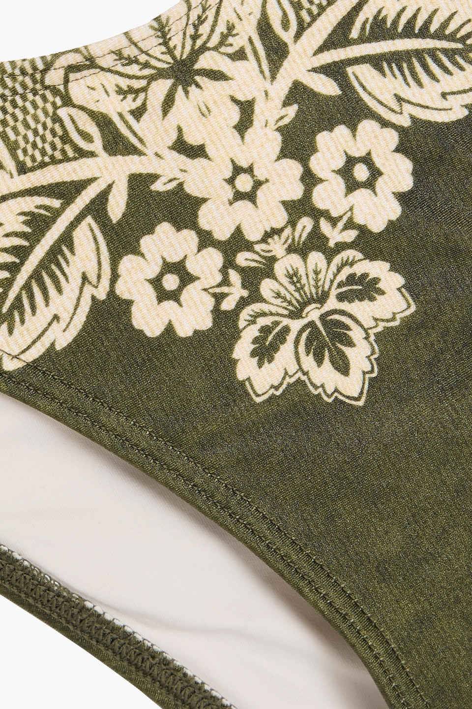 Zimmermann Printed Low-rise Bikini Briefs In Army Green