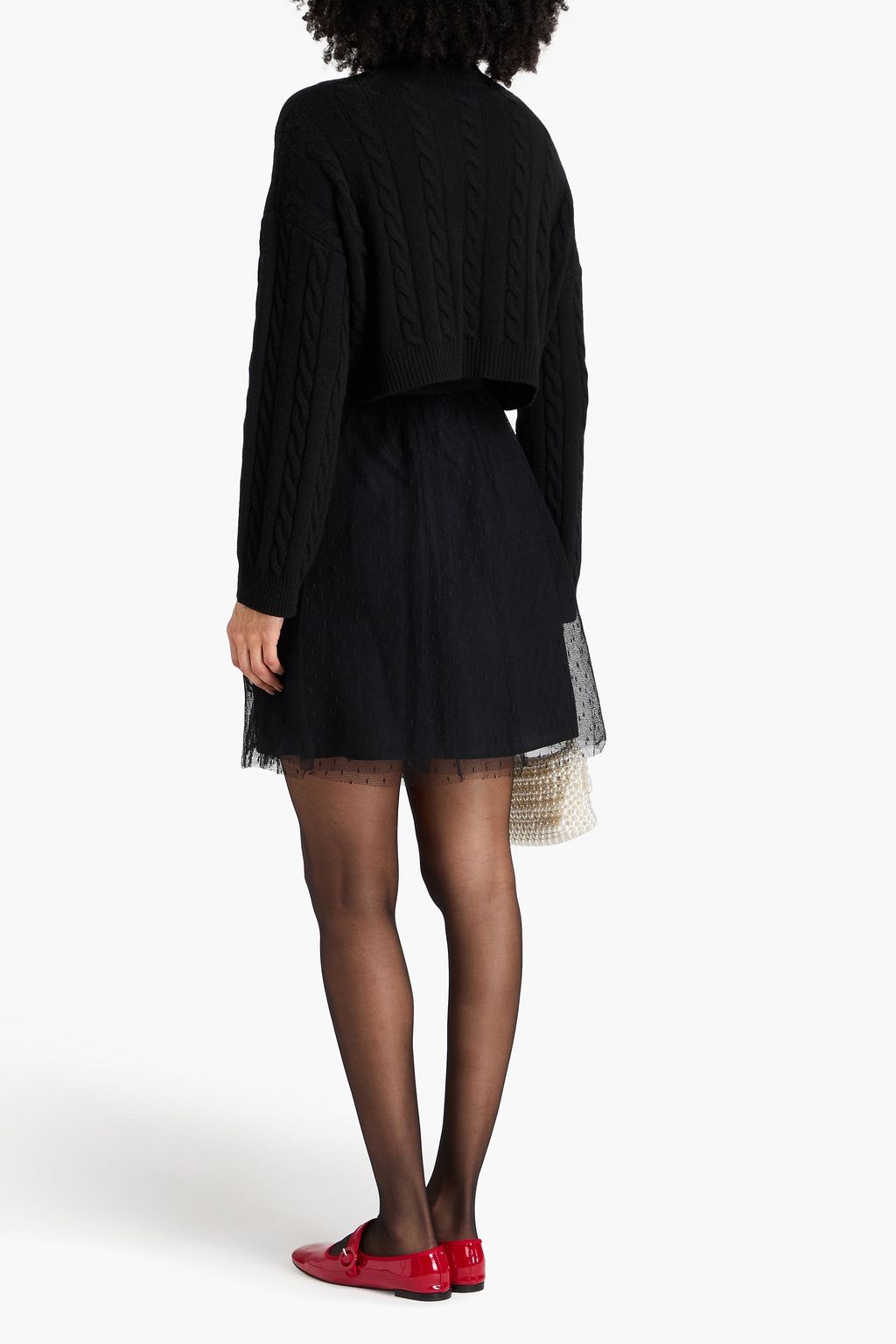 REDVALENTINO تنورة قصيرة من قماش بوان ديسبري