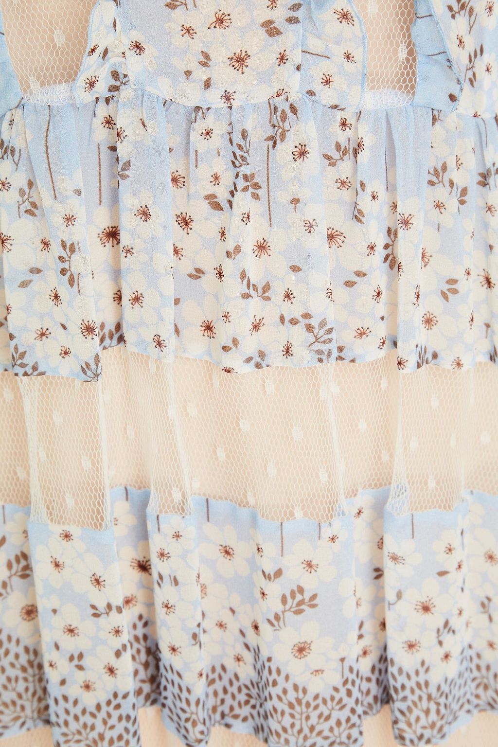 REDVALENTINO فستان طويل من الجورجيت ومزين بطبعة الأزهار