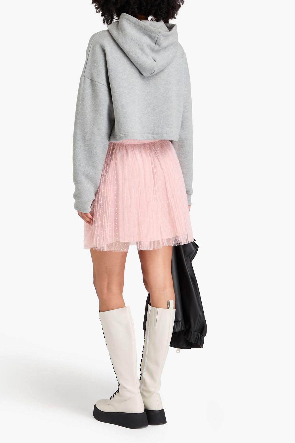 REDVALENTINO تنورة قصيرة بكسرات من قماش بوان ديسبري