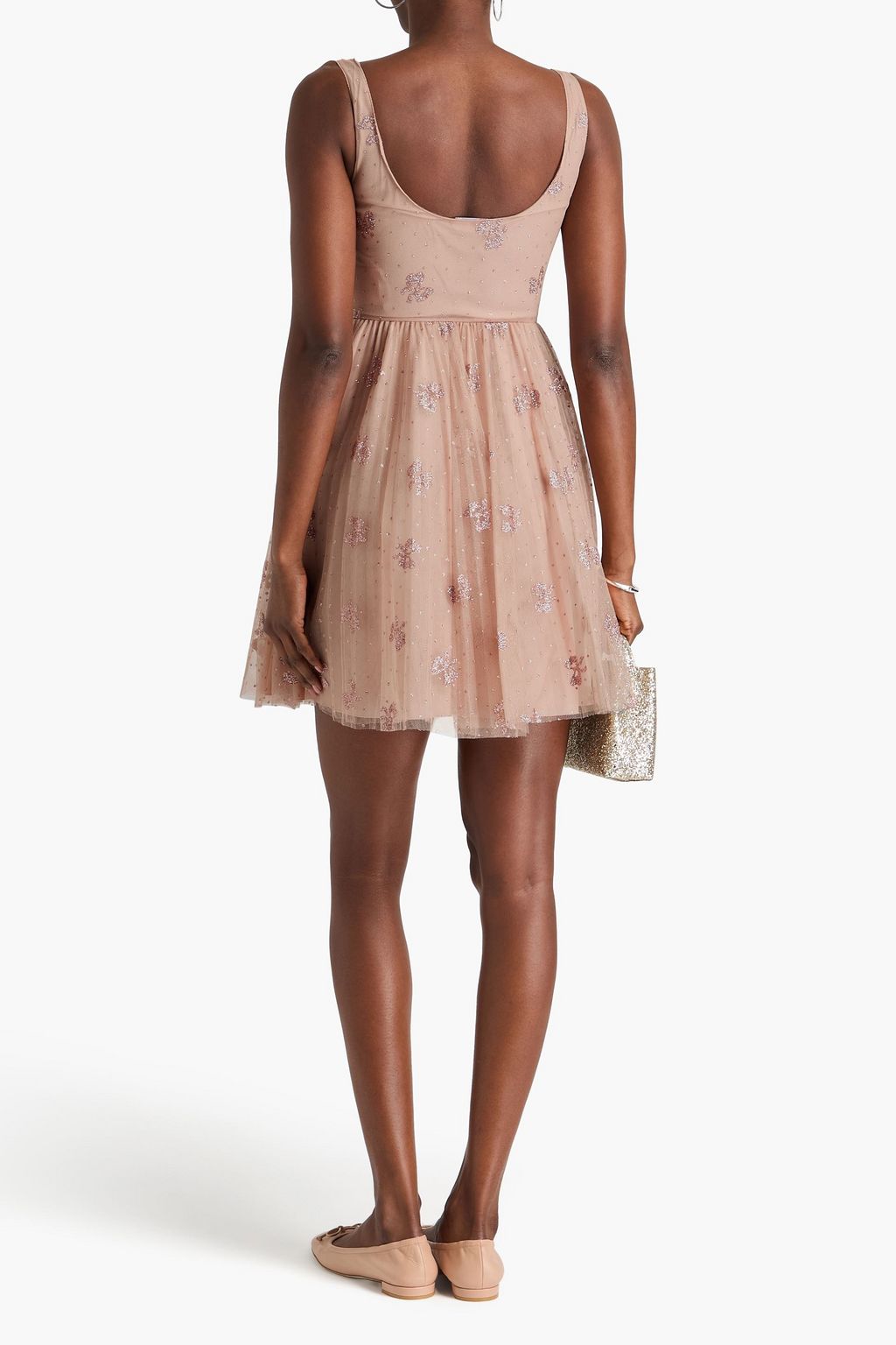 REDVALENTINO 글리터 디테일 튤 미니 드레스
