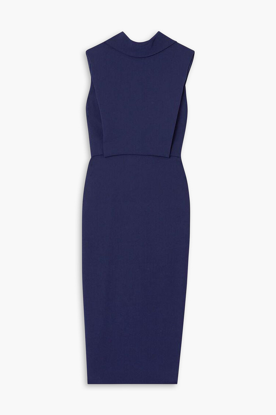 Roland Mouret Midikleid Aus Cady Mit Drapierung In Marineblau