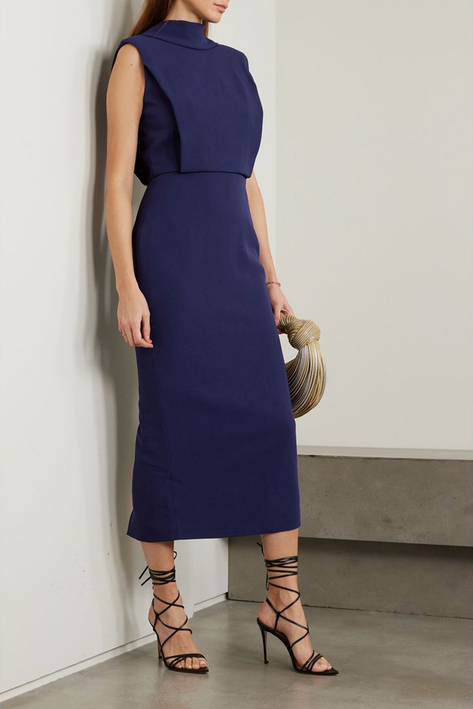 Roland Mouret Draped cady midi dress