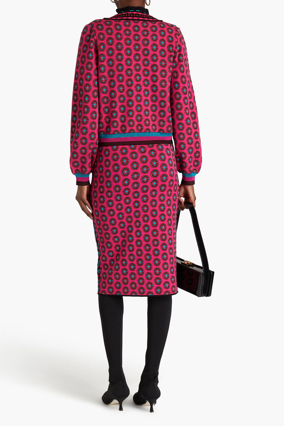 DIANE VON FURSTENBERG BRYANT INTARSIA-KNIT CARDIGAN