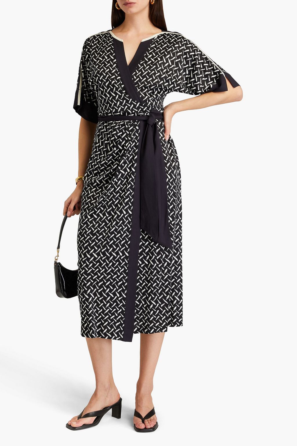 DIANE VON FURSTENBERG Dorothea printed stretch-jersey midi wrap dress