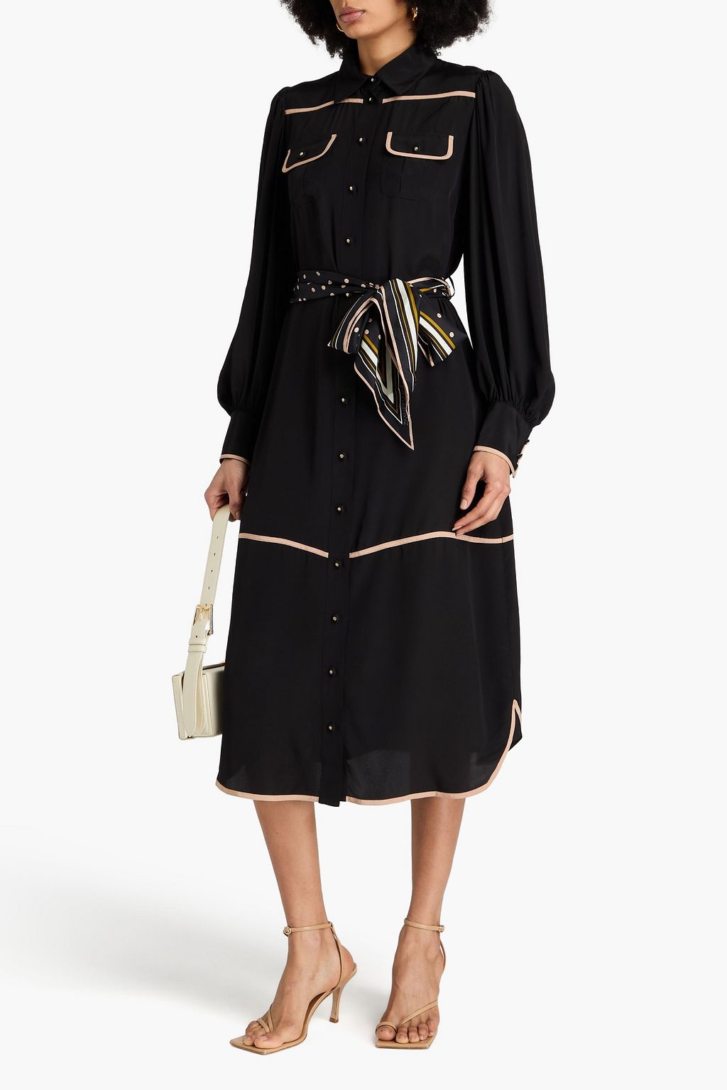 ZIMMERMANN Satin midi shirt dress