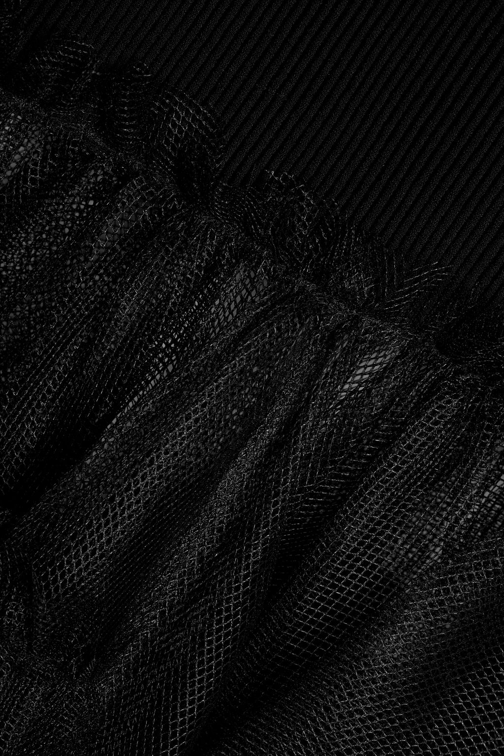 MCQUEEN Flared tulle and ribbed-knit maxi dress