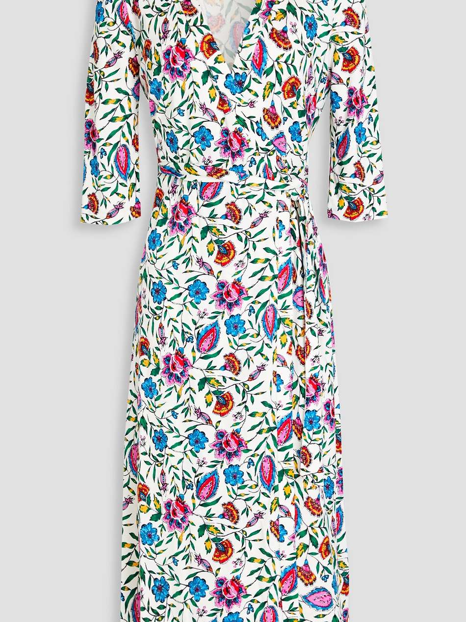 abigail floral-print silk-jersey midi wrap dress