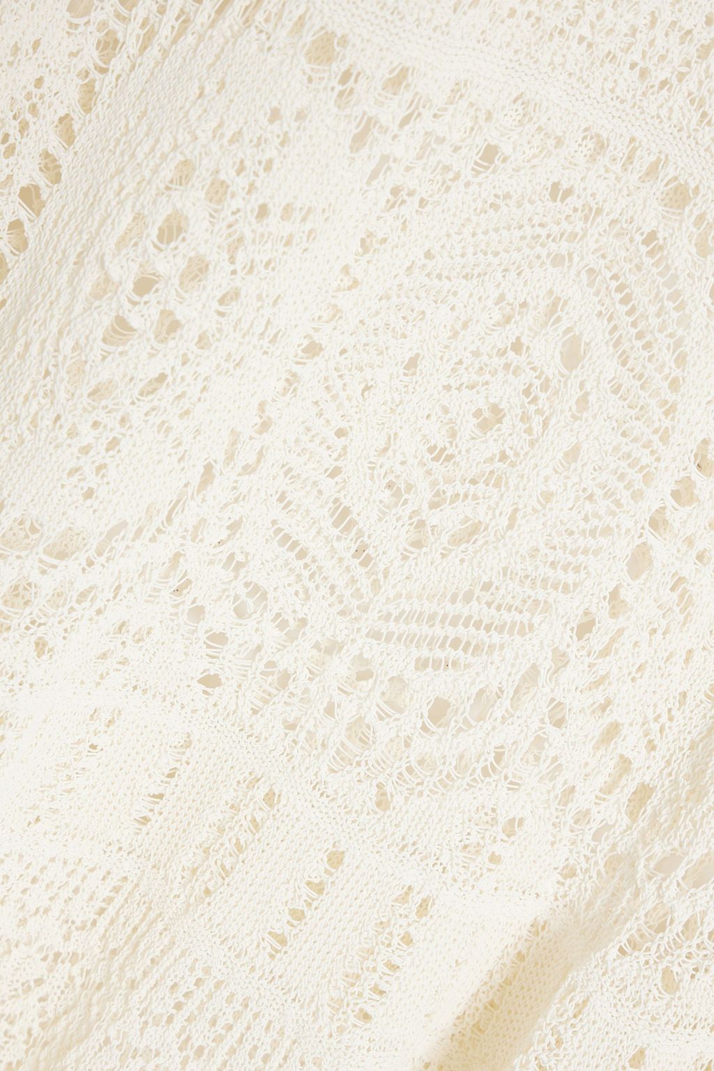MCQUEEN Ruffled pointelle-knit cotton-blend maxi dress