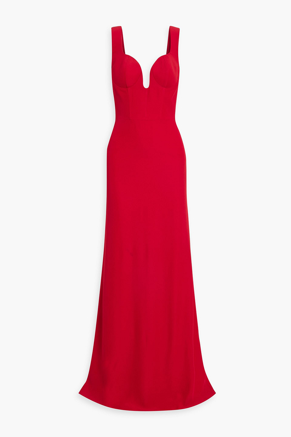Alexander Mcqueen Crepe Gown In Red