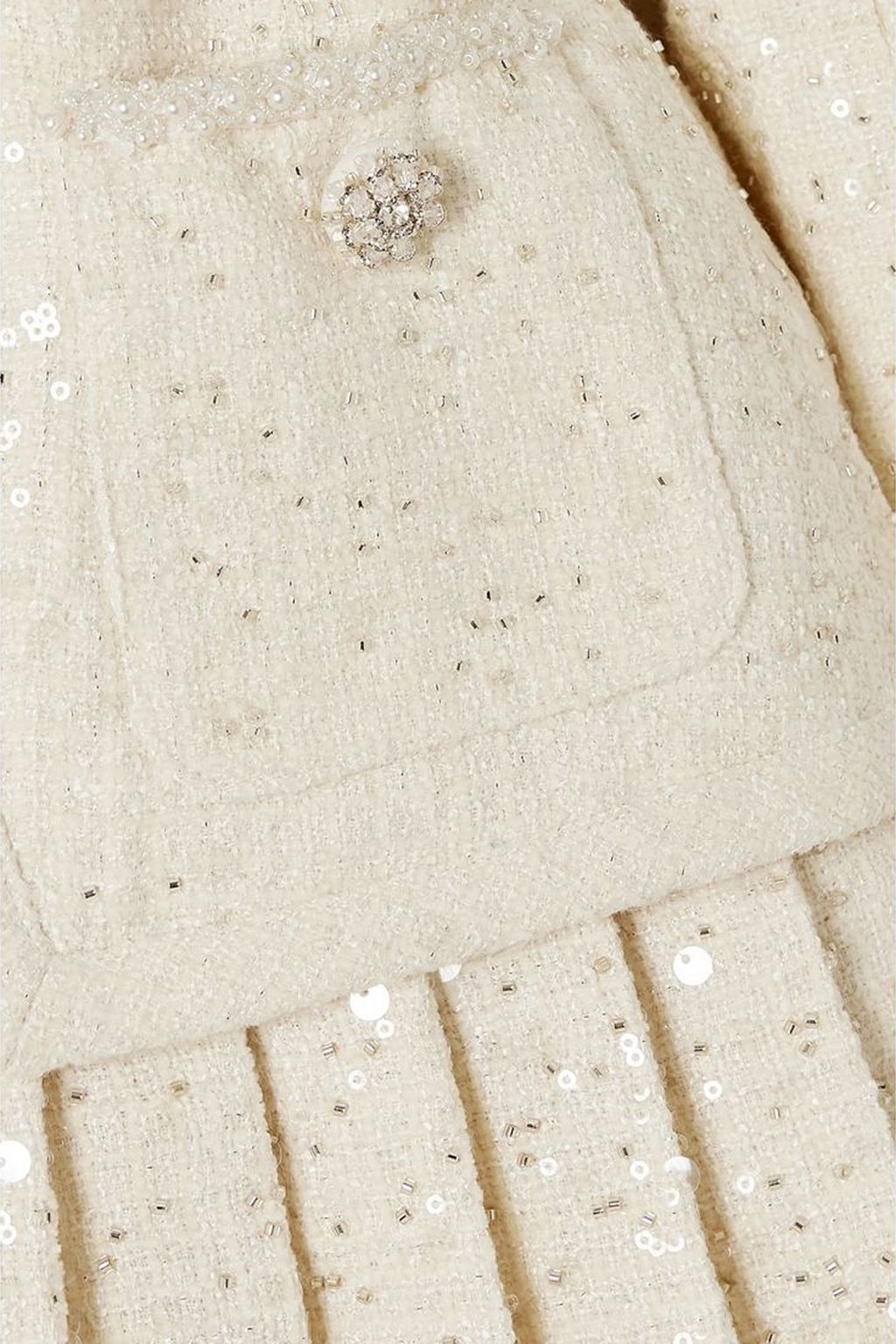 SELF-PORTRAIT Belted embellished bouclé mini dress