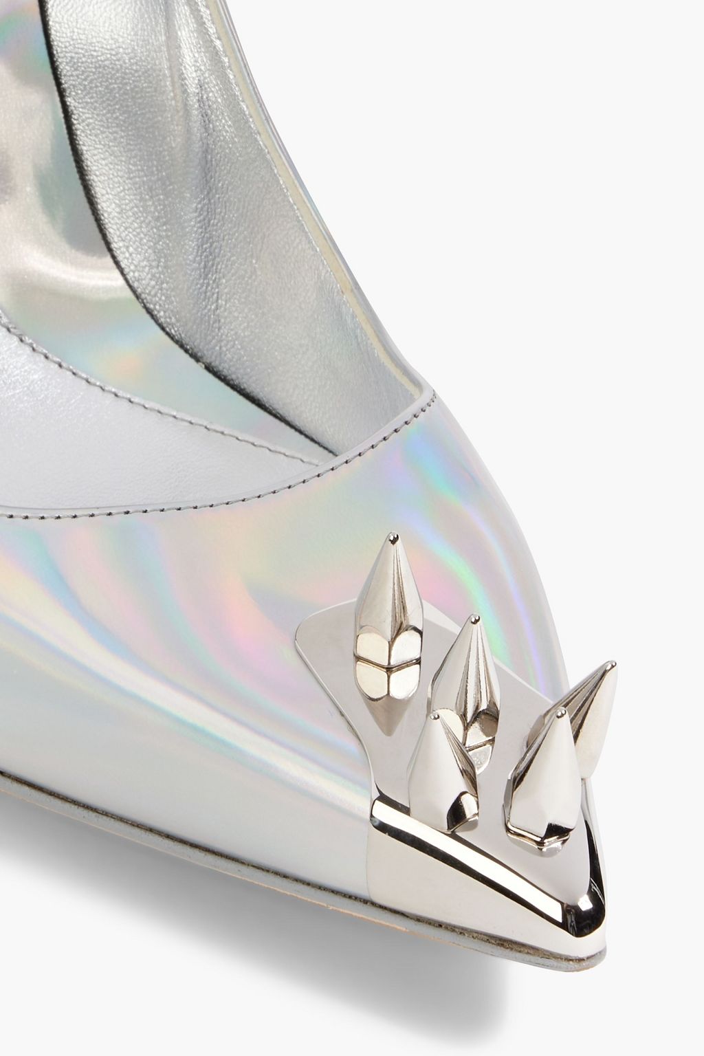 MCQUEEN Punk Stud iridescent leather pumps