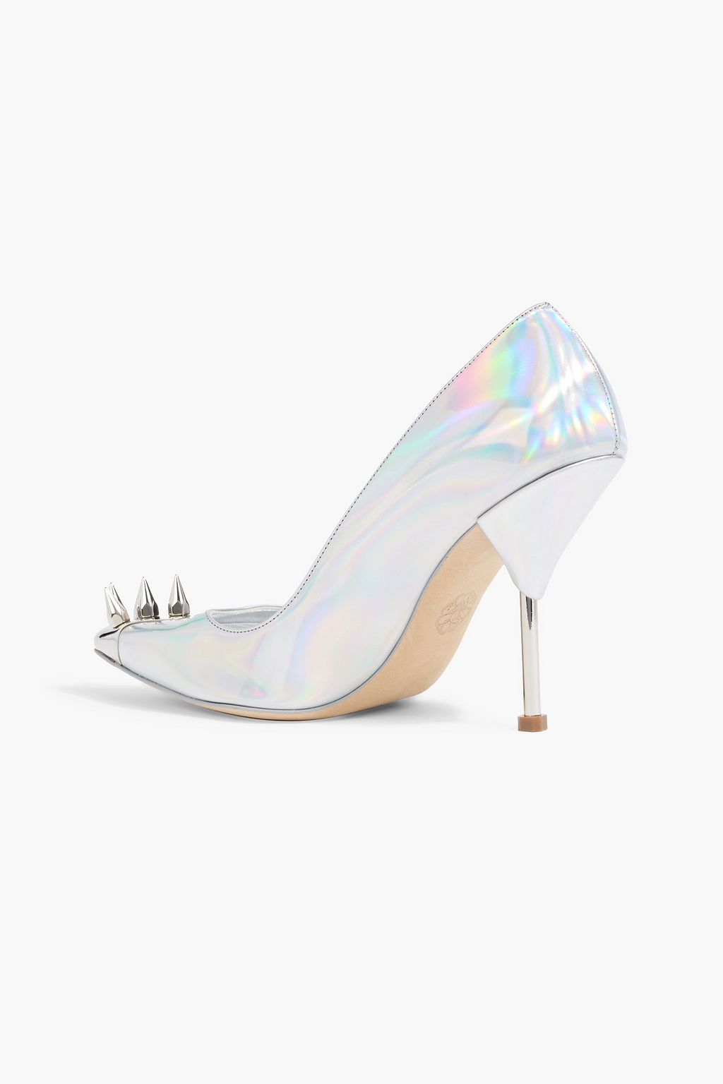 MCQUEEN Punk Stud iridescent leather pumps