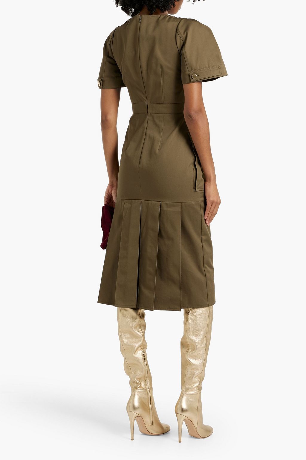 MCQUEEN Cotton-twill midi dress