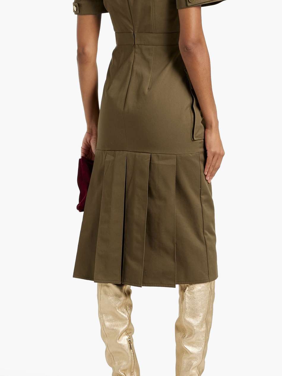 cotton-twill midi dress