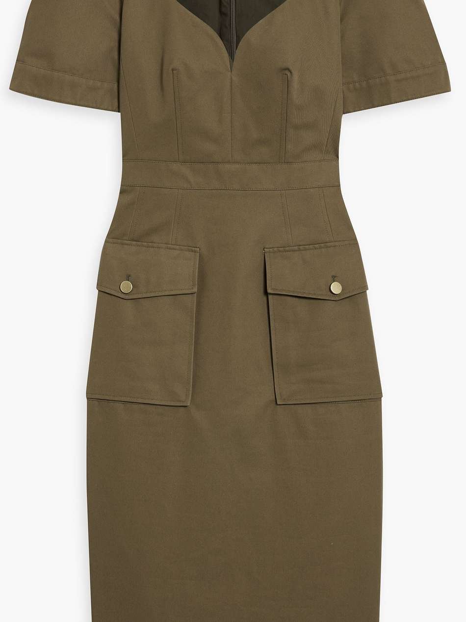 cotton-twill midi dress