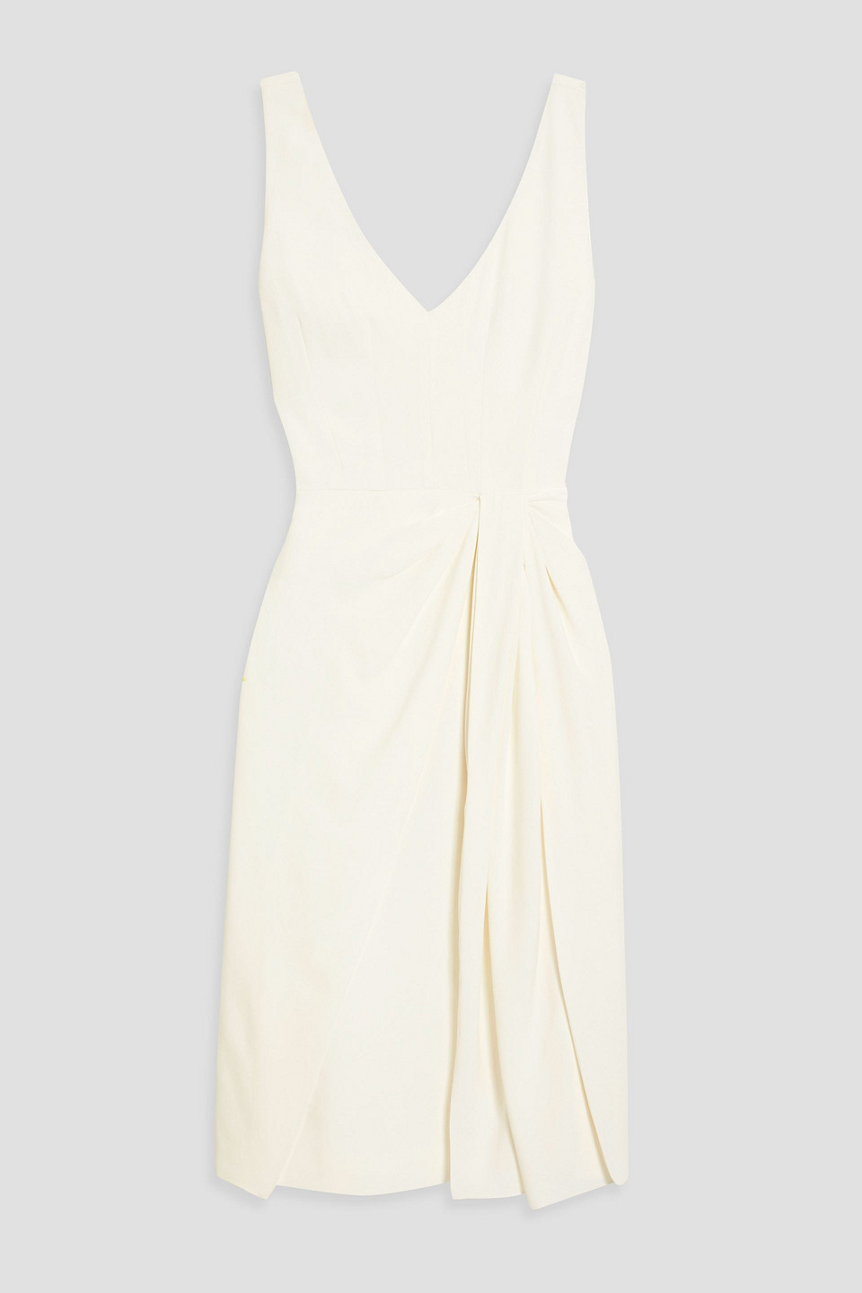 Alexander Mcqueen Draped Crepe Midi Dress In Ivory
