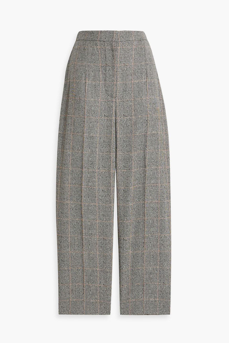 Alexander Mcqueen Cropped Prince Of Wales Checked Wool-blend Tweed Straight-leg Pants In Black