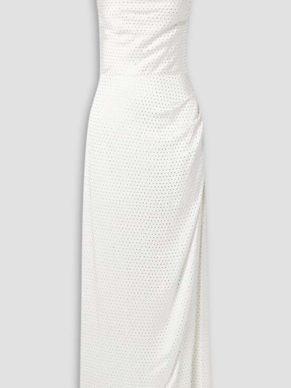 marlene crystal-embellished draped stretch-silk satin maxi dress
