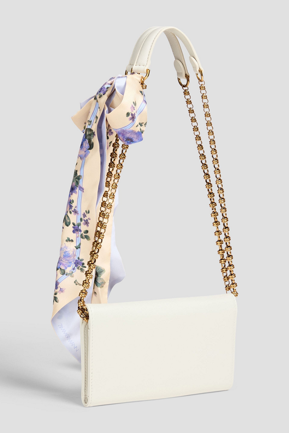Zimmermann Bow-detailed Leather Shoulder Bag In Off-white