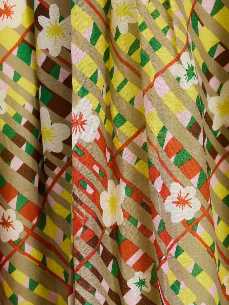 gillian printed cotton and silk-blend midi dress