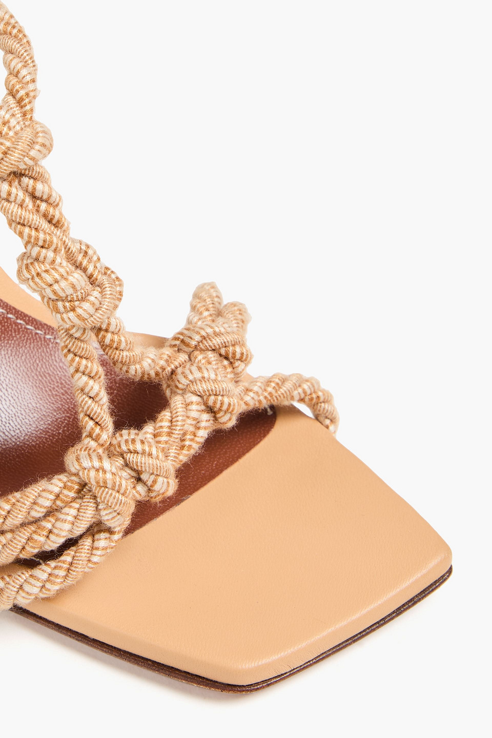 Zimmermann Knotted Leather And Cord Sandals In Camel