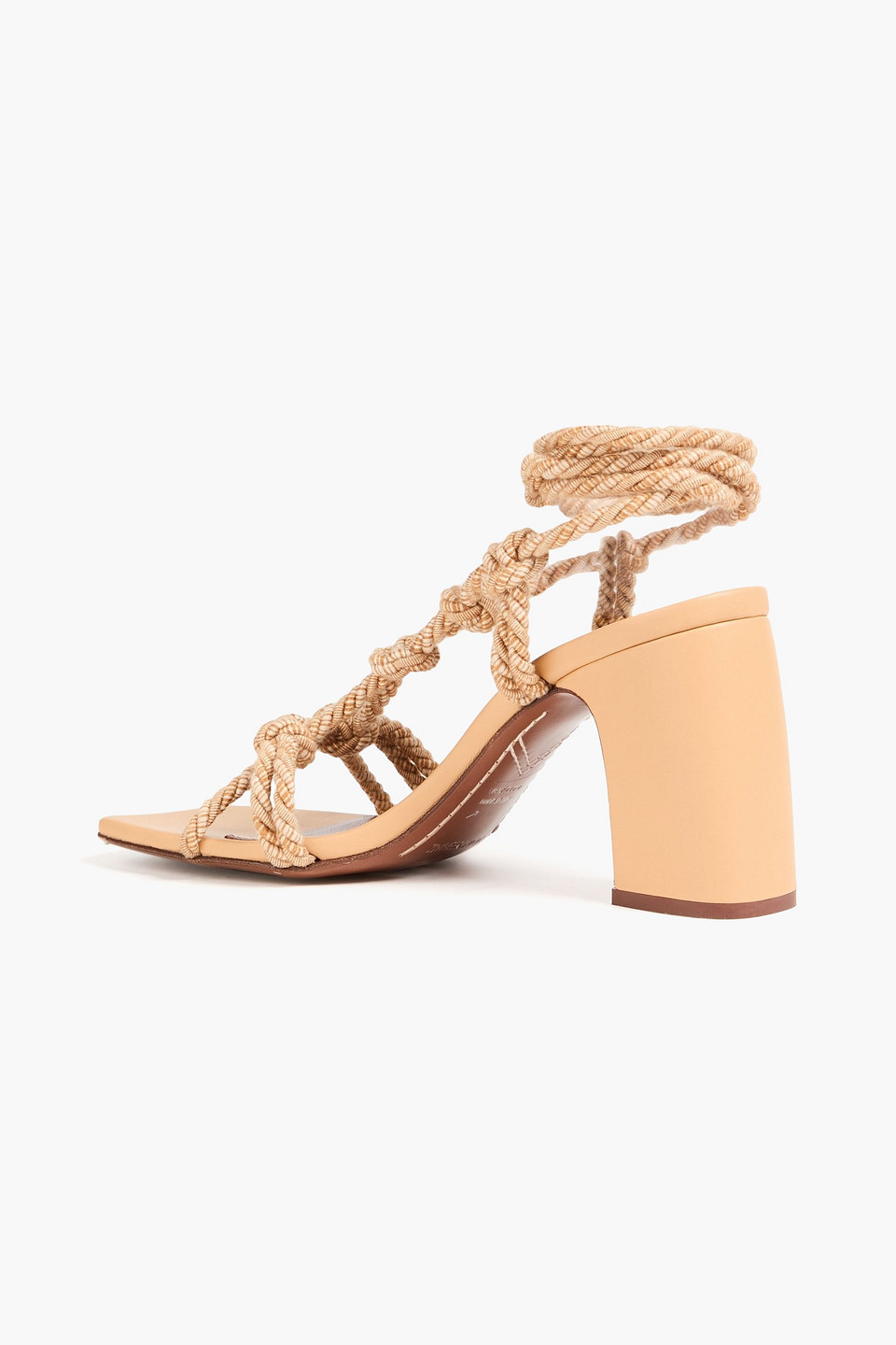 Zimmermann Knotted Leather And Cord Sandals In Camel