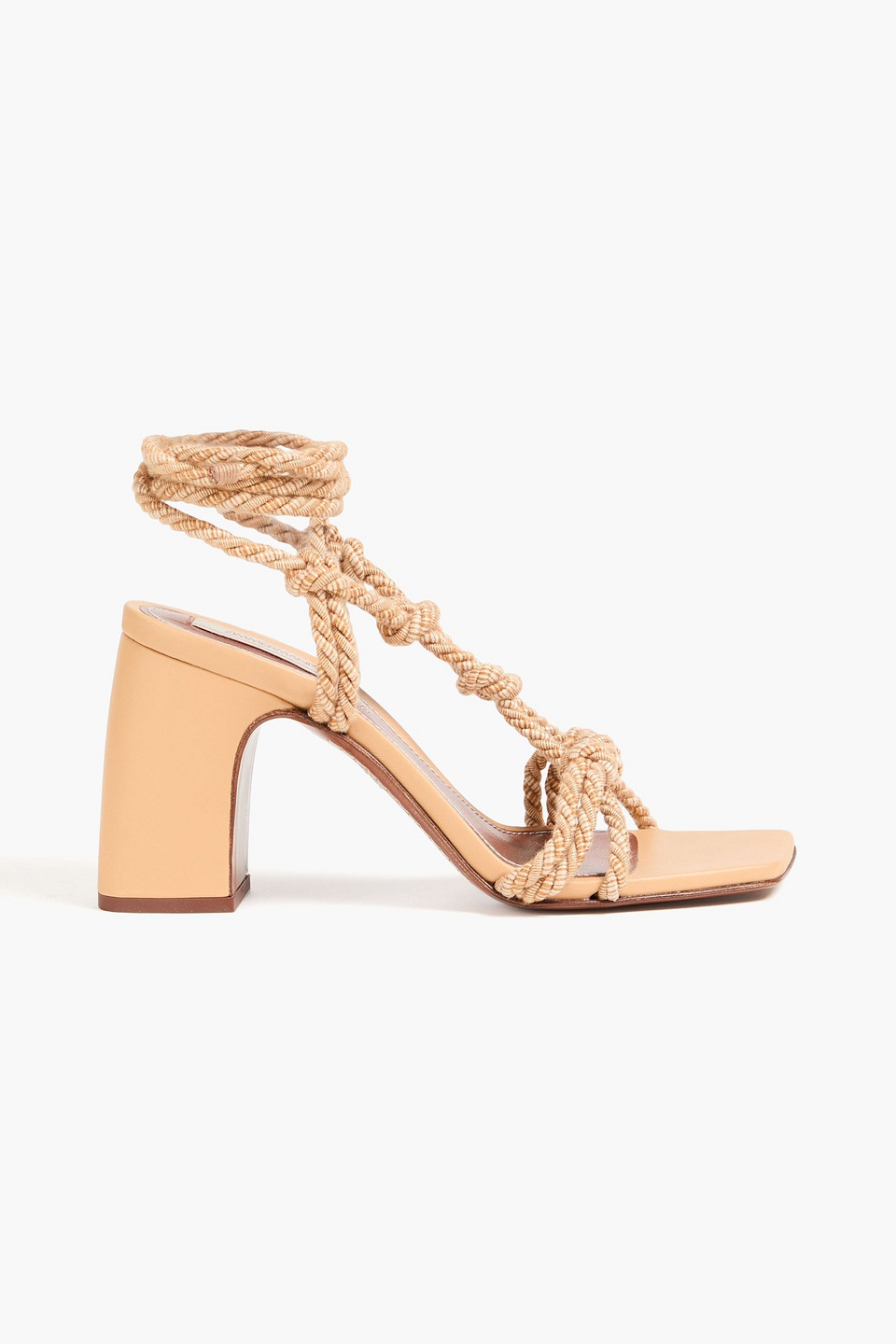 Zimmermann Knotted Leather And Cord Sandals In Camel